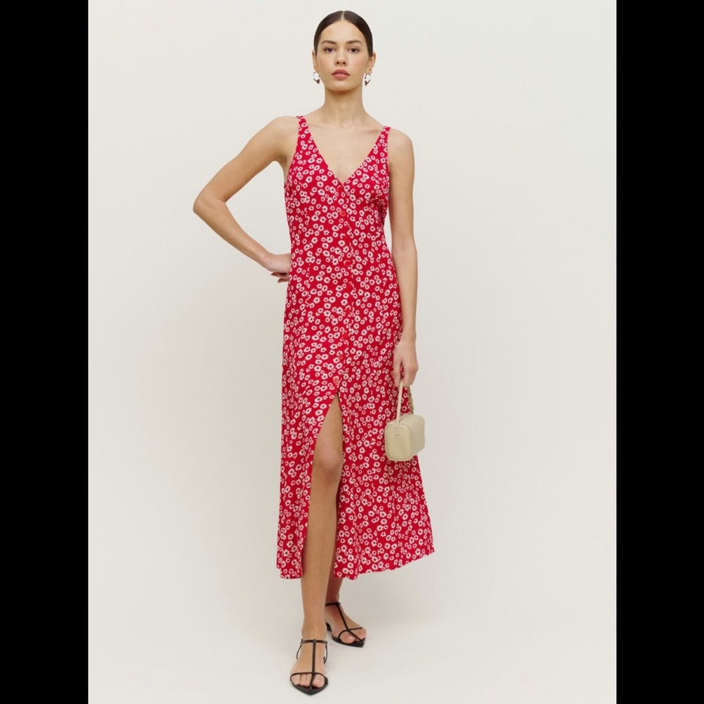 Reformation Luke Dress in Jenna Red Floral Size 2 NWT